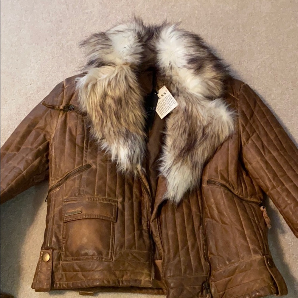 Faux Leather Bomber Jacket
